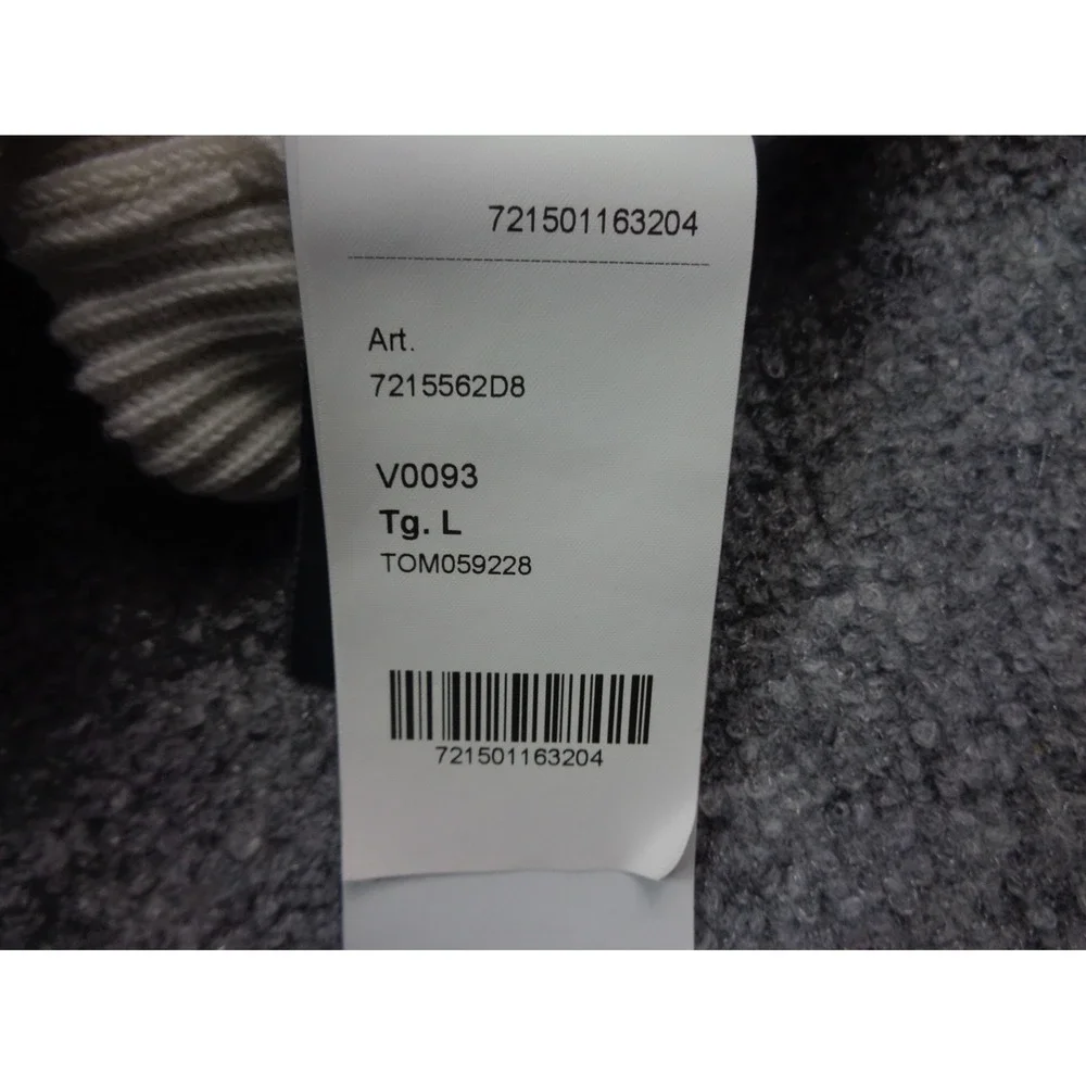 Stone Island Wool Sweater White L Full Zip‎ Ribbed Knit  Full Zip Quiet Luxury